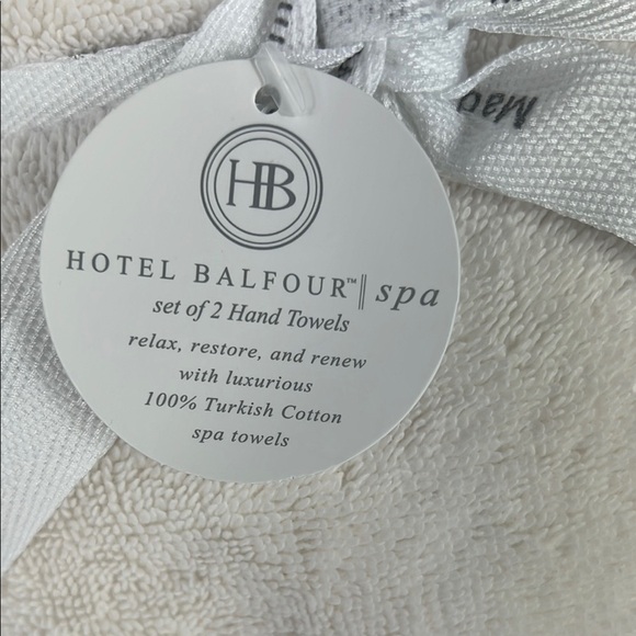 Hotel Balfour Spa Hand Towel Set Off White 100% Turkish Cotton Set of 2 NEW - Picture 2 of 6
